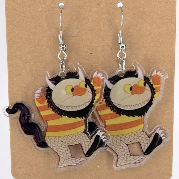 2D Acrylic Teacher Story Time Dangle Earrings - Picture 1 of 3